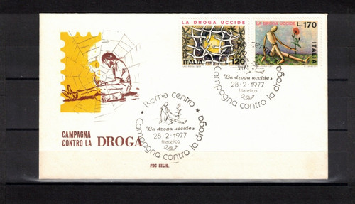 Fdc italia 1977 droga - italia,